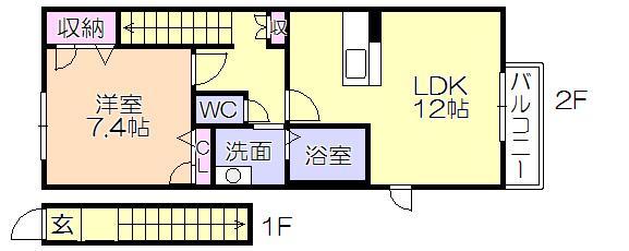 ﾊﾟｲﾝﾌｫﾚｽﾄ国分（201） 間取り図画像