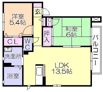 ｼｬﾝﾃｨ小森野Ａ棟（201） 間取り図画像
