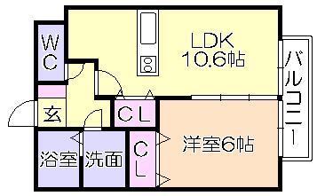ｱﾝｼﾞｭ（207） 間取り図画像