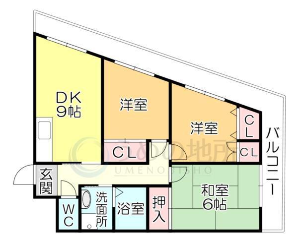 ｼｬﾙﾑ六ツ門（502） 間取り図画像