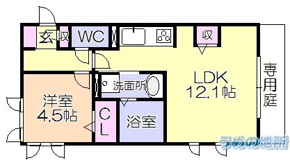 ﾍﾟﾙﾗﾃﾞｨｱﾏﾝﾃB棟（110） 間取り図画像