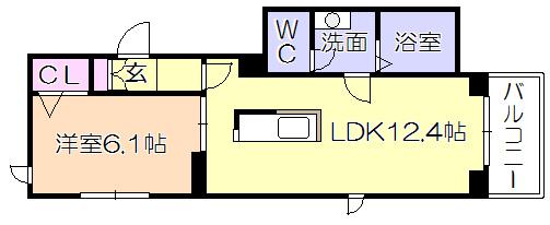ｸﾞﾚｰｽﾗﾝﾄﾞ日吉（403） 間取り図画像