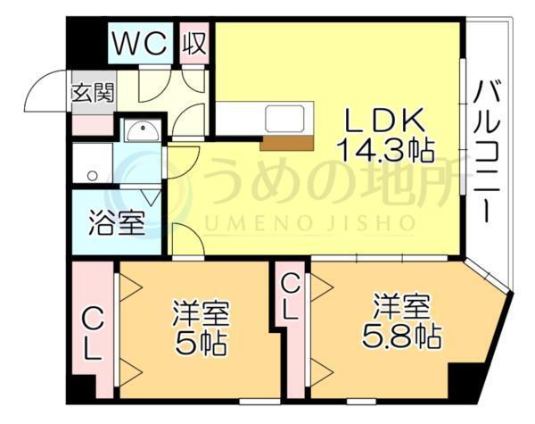 Grace Harp花畑（503） 間取り図画像