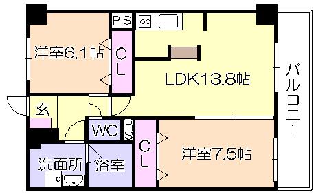 ｸﾞﾗﾝﾄﾞｳｪﾙｽﾄｰﾝ（603） 間取り図画像