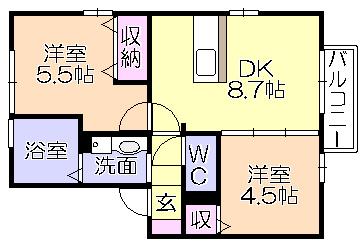 ｶﾞｰﾃﾞﾝｳﾞｨﾗA棟（101） 間取り図画像
