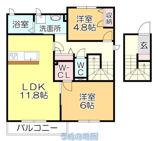 HEARTY’S ENT E棟（201） 間取り図画像