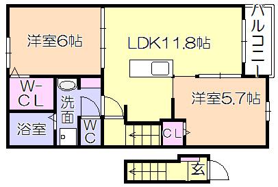 ｸﾞﾗﾝﾃﾞｨｰﾙD（203） 間取り図画像