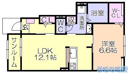 ｱﾙﾓﾆｰ弐番舘（102） 間取り図画像