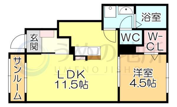 ｶﾙﾌｰﾙ上津（105） 間取り図画像