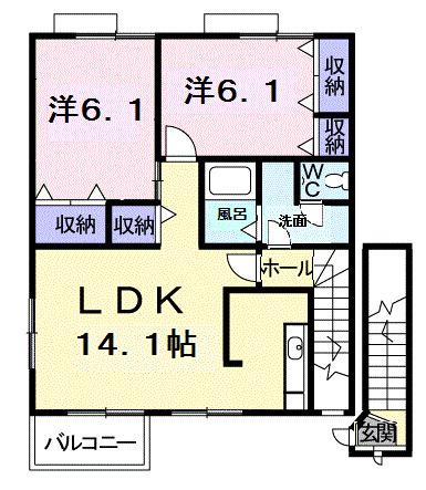 ラフィーネ堀ノ内（201） 間取り図画像
