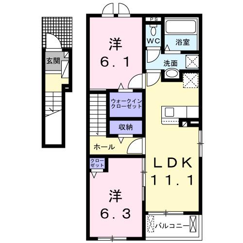 ノヴァ　Ⅱ（201） 間取り図画像