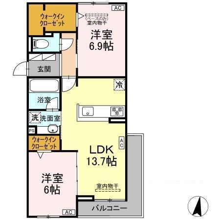 グランディール　レオン（201） 間取り図画像