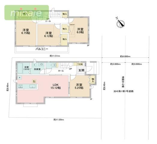 築浅　コンビニ5分　ドラッグストア８分　スーパー8分　長沼町 間取り図画像