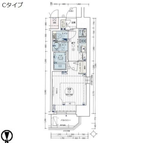 エステムコート名古屋新栄Ⅲグローリィ（504） 間取り図画像