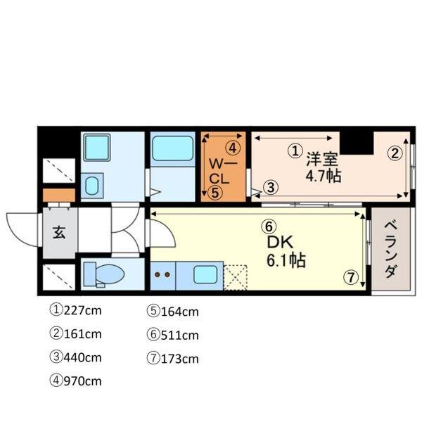 VERITAS SHIRAKANE（201） 間取り図画像