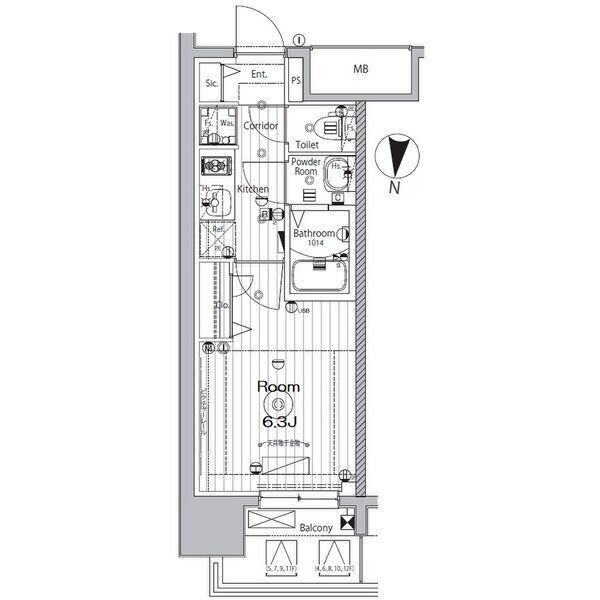 メイクス矢場町（505） 間取り図画像