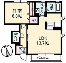 アトリエール東津田（102） 間取り図画像
