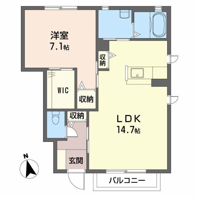 カエデ　A棟（102） 間取り図画像