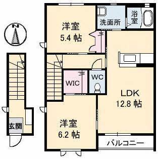 ミモザ　Ⅰ棟（201） 間取り図画像