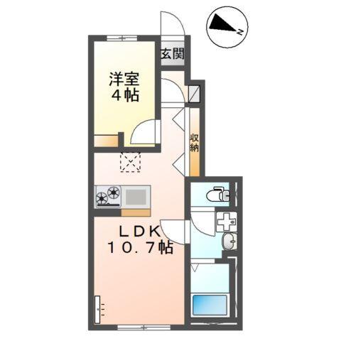 (仮)リバーテラス渡橋町１LDK／１LDK 間取り図画像