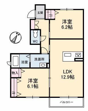カーサ・グリナージュ　Ｃ棟（111） 間取り図画像