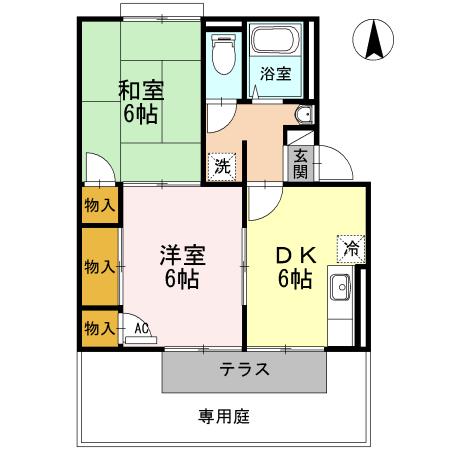 ファームハイツ　ＭⅡ（2-102） 間取り図画像