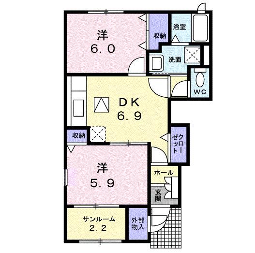 ブルック　サイドＣ（101） 間取り図画像