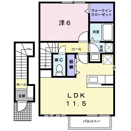 サウスコートⅠ　Ｅ（203） 間取り図画像
