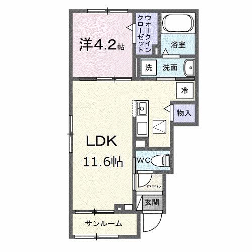 シャンテ　カノンＢ（101） 間取り図画像