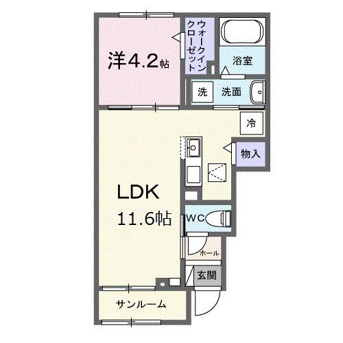 シャンテ　カノンＢ（102） 間取り図画像