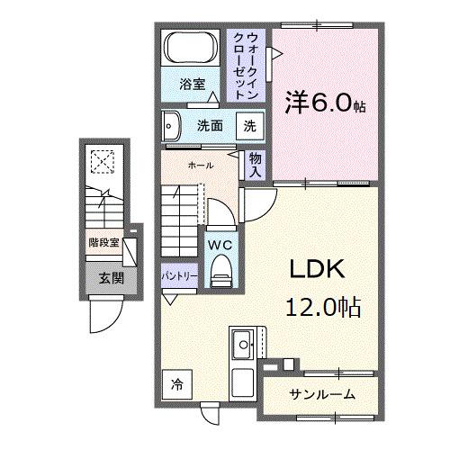 シャンテ　カノンＢ（203） 間取り図画像