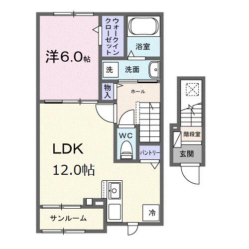 シャンテ　カノンＢ（202） 間取り図画像