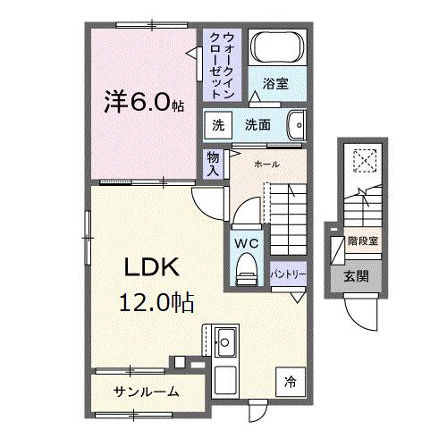 シャンテ　カノンＢ（201） 間取り図画像