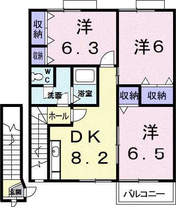 クレセント上乃木Ｃ（203） 間取り図画像