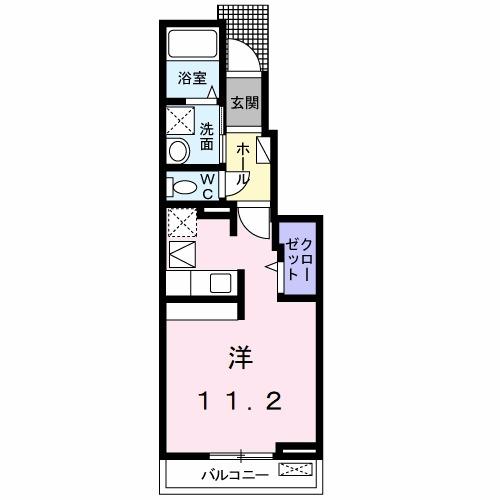 ウェルサイドＢ（102） 間取り図画像