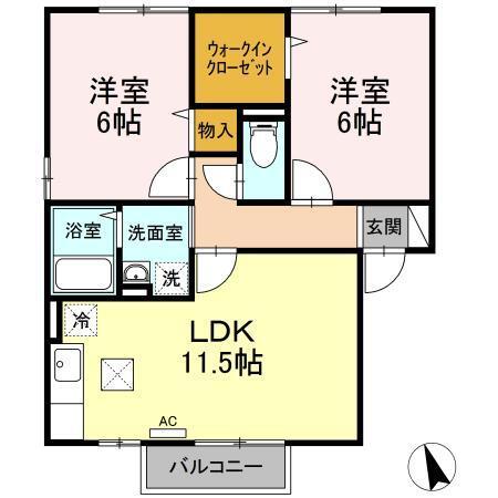 シャンメール　C棟（C101） 間取り図画像