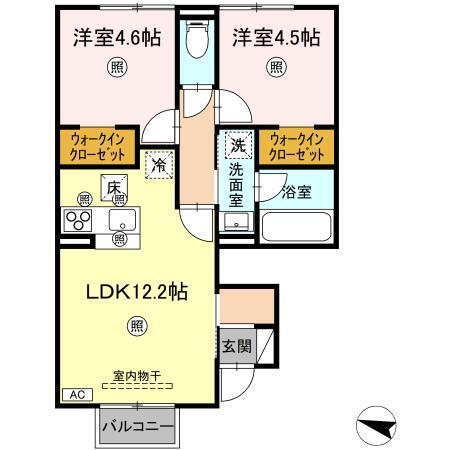 (仮称)D-ROOM山代町（101） 間取り図画像