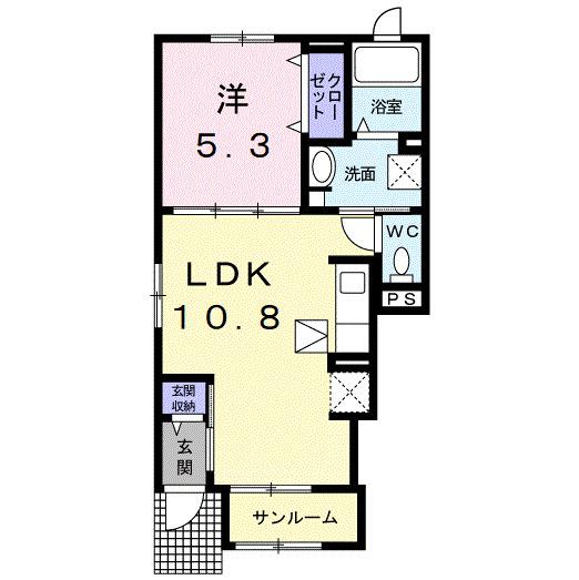 カメリアロッサ　Ⅰ（101） 間取り図画像