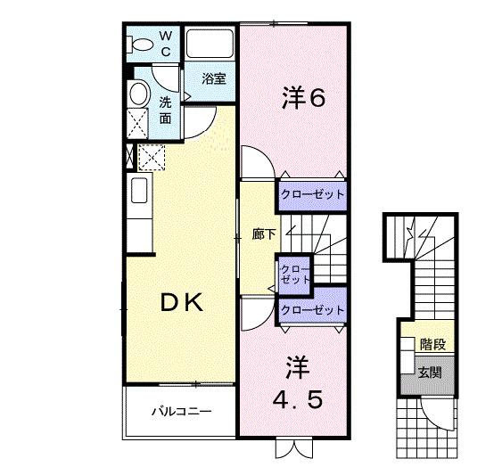 ビサイド・花仙橋Ⅰ（201） 間取り図画像