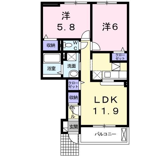 メディオ・レガーロ　Ａ（102） 間取り図画像