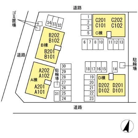 シャンメール　C棟（C101） 駐車場