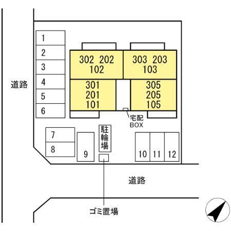 amレジデンス出雲（203） 駐車場