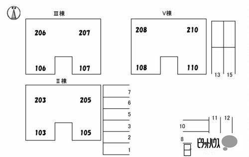 コーポ中的場　Ⅱ棟（105） 駐車場