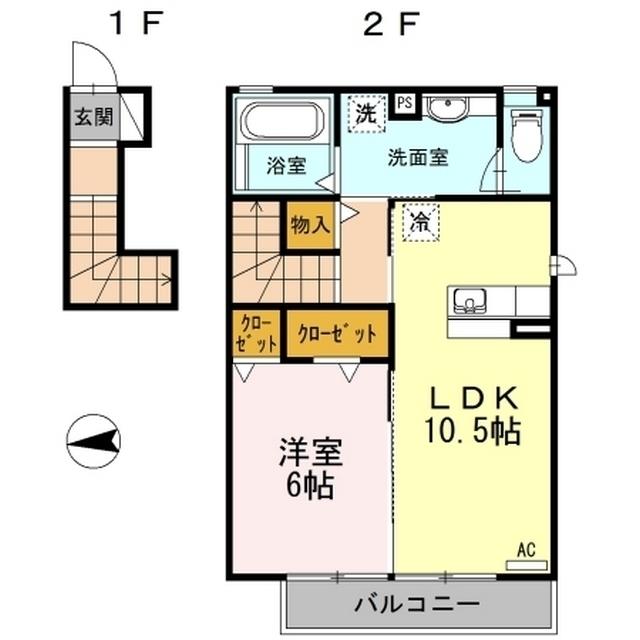 フェリオ　ヒル（ＦＥＲＩＯ−Ｈｉｌｌ）（201） 間取り図画像