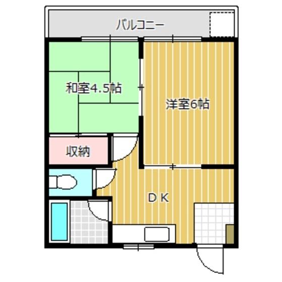 日出町中田ビル（303） 間取り図画像