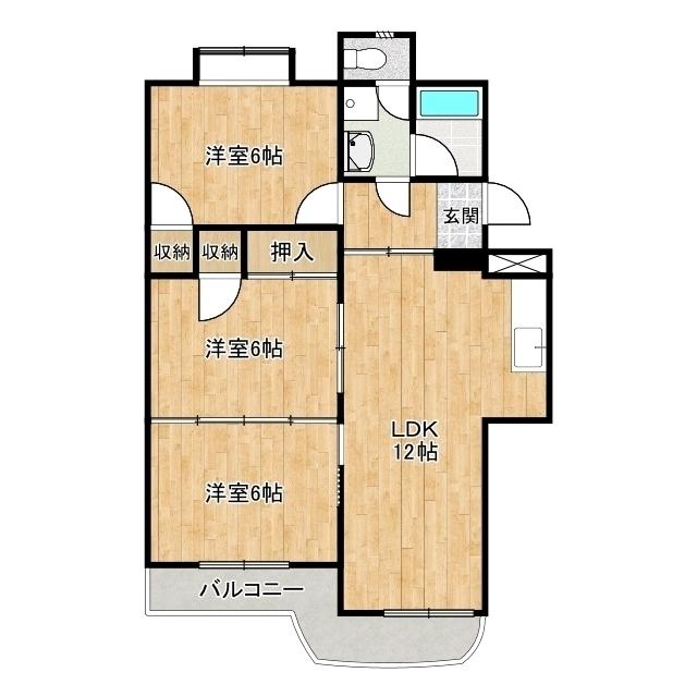 与一第一マンション・（20D） 間取り図画像