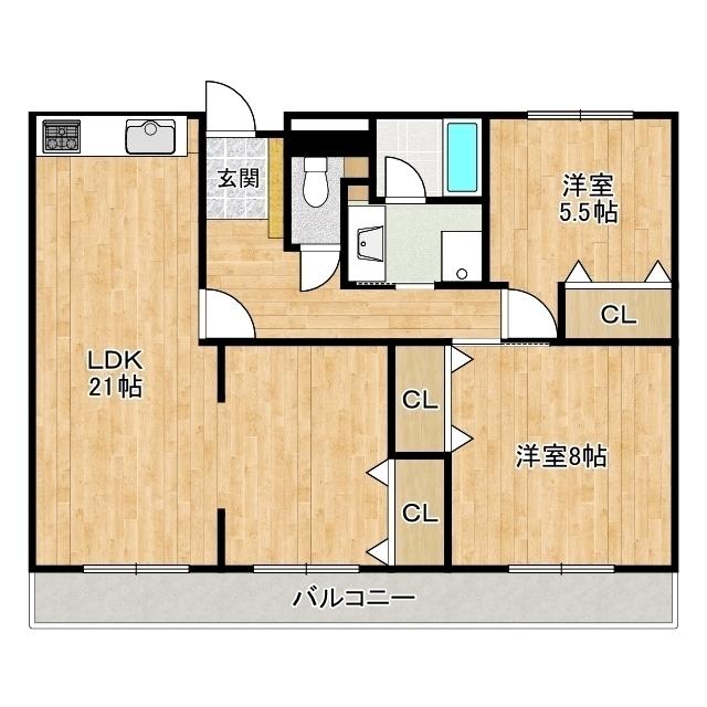 Avenir大岩（102） 間取り図画像