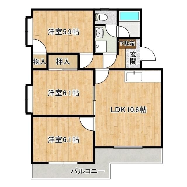 エクセルシオールⅡ（107） 間取り図画像