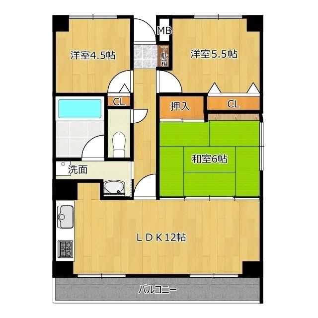 コムラーデ八幡（404） 間取り図画像