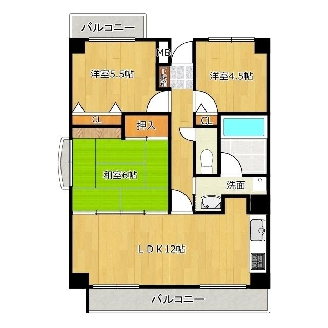 コムラーデ八幡 間取り図画像